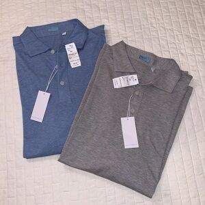 Lot of 2 NWT Culturata Polo Shirts, Contemporary Fit, Blue & Gray, Size XXL